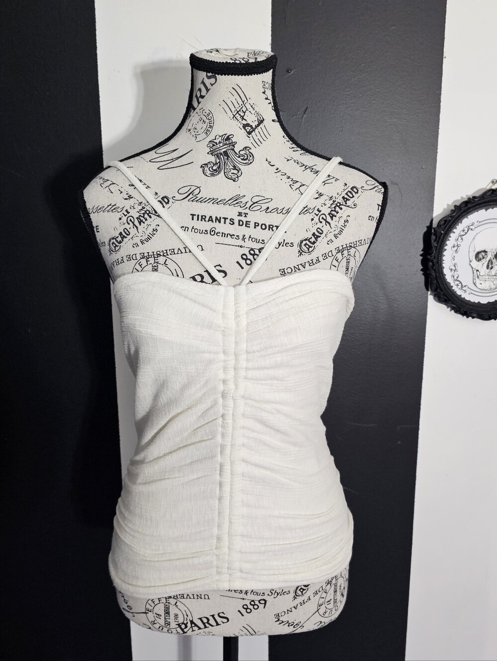 Anthropologie Cream Ruched Camisole Tank